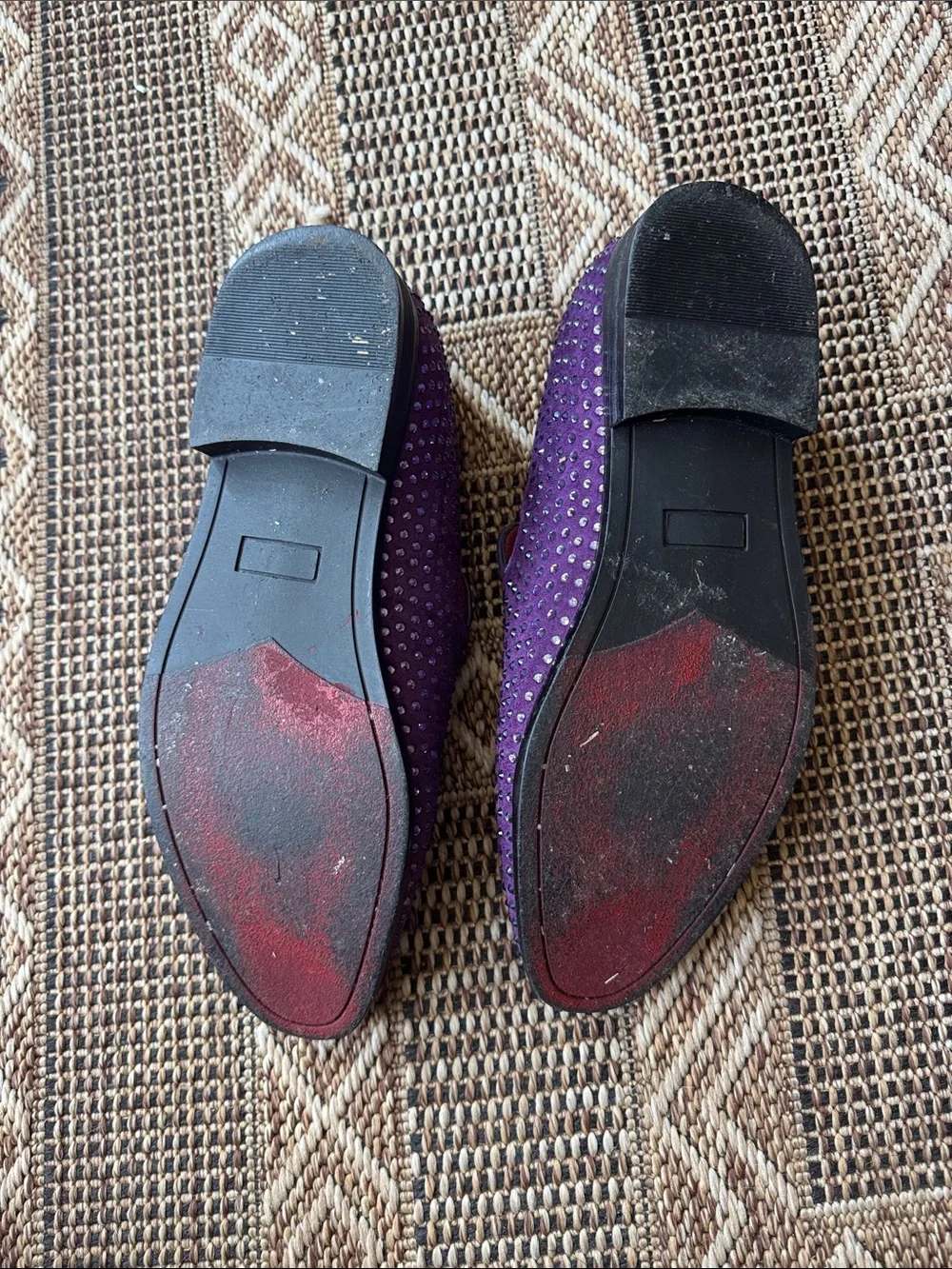 ENZO Men’s Purple Rhinestone Loafers Size 10